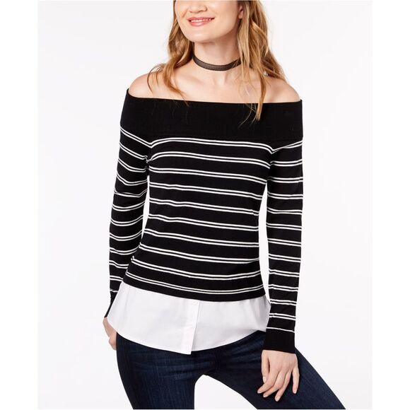 I.N.C Womens Layered Look Pullover Sweater, black, 2XL - Picture 1 of 1